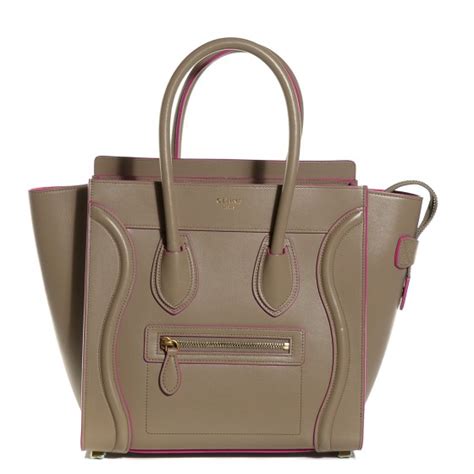 CELINE Palmelato Calfskin Micro Luggage Beige